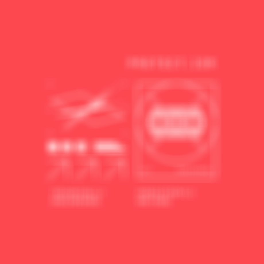 Red graphic with "PROTECT.ION" text, featuring cut-resistant and technically engineered illustrations, arrows, and abstract symbols.