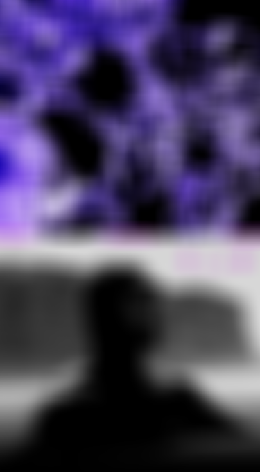 Abstract purple textures above a black-and-white photo of a person in a wetsuit near cliffs, with graphical elements at the top.