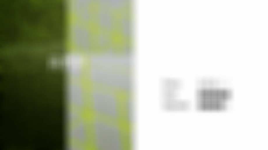 AMP fabric close-up with neon yellow grid pattern, rated 3/5 price, 5/5 flex, and 4/5 warmth on product spec chart.