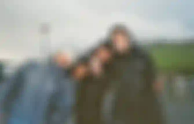 Analog photo of the Iceland crew consisting of Camille to the left, Edgar and team manager David