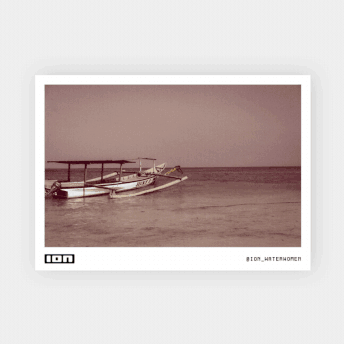 Three visuals of a postcard set with summer surf motifs