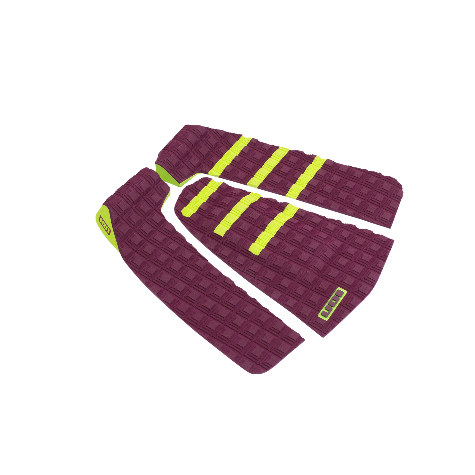 ION Surf Pads Stripe pad de traction surf 3 pièces en berry et vert citron