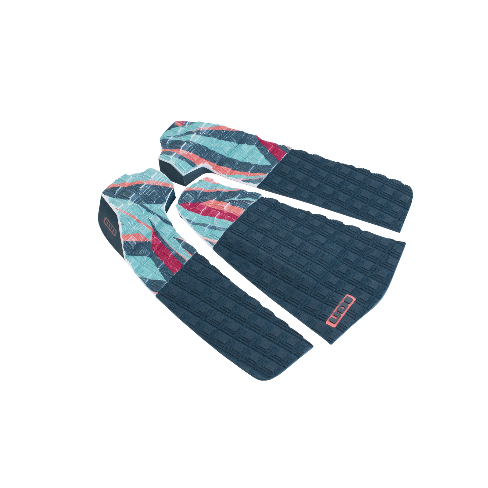 ION Muse set de 3 pads de traction pour surf en bleu pétrole foncé avec aqua et corail