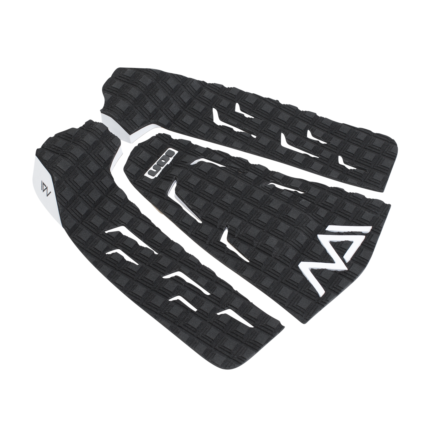 ION Maiden surfboard traction pad 3pcs in black and white with multi-square groove texture