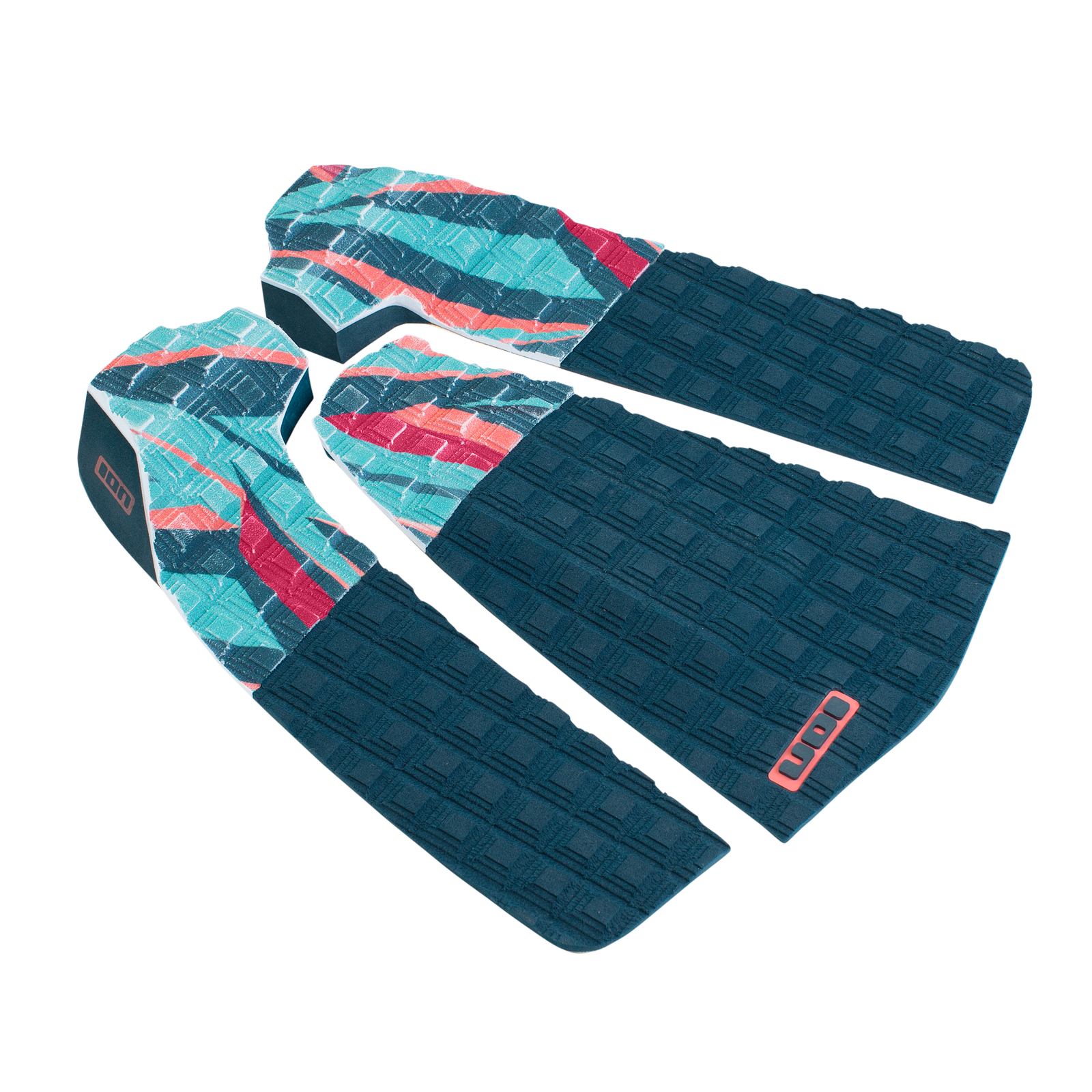 ION Muse pad de traction surf 3 pièces en bleu sarcelle, corail et cyan