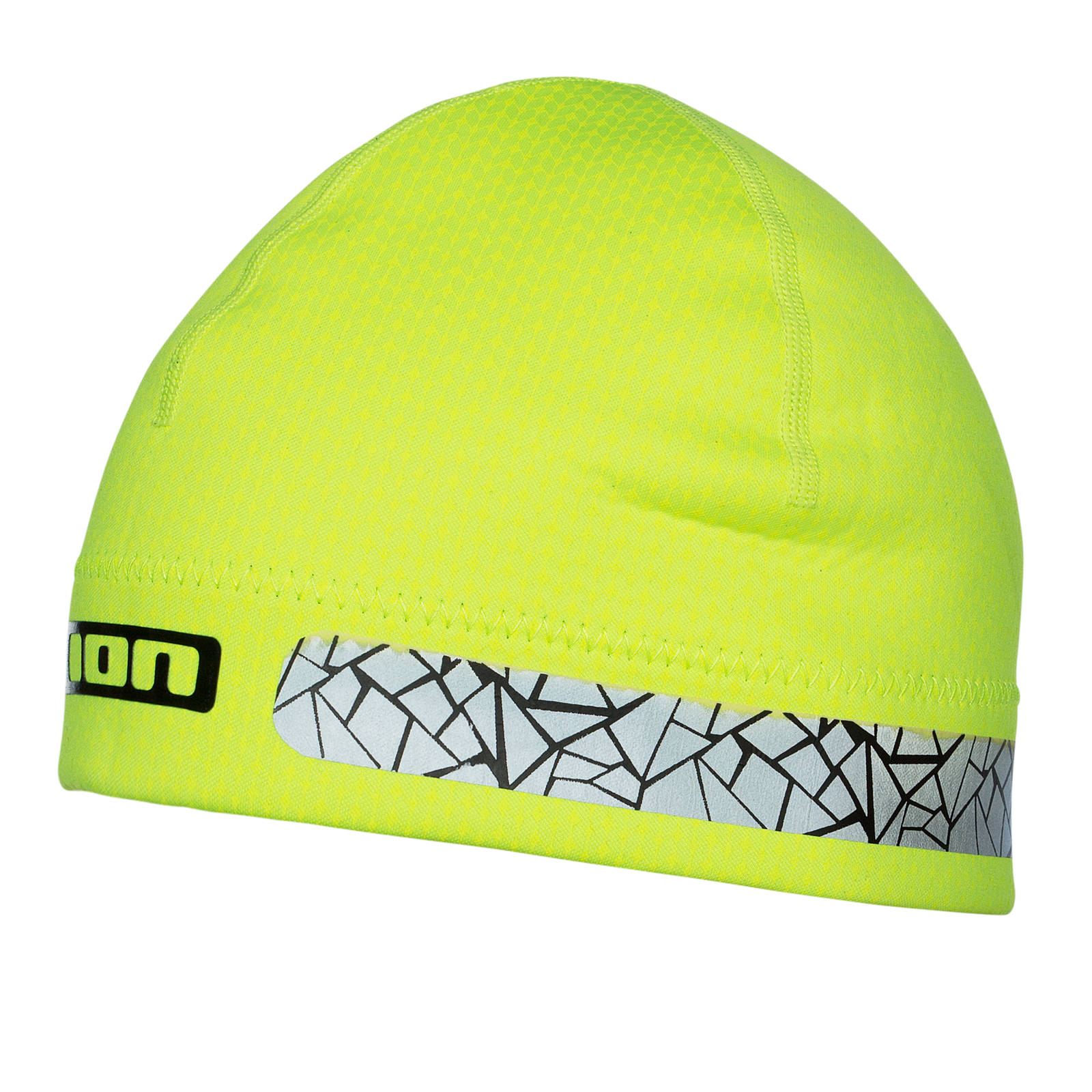 ION Safety Beanie en jaune néon avec bande réfléchissante et logo ION