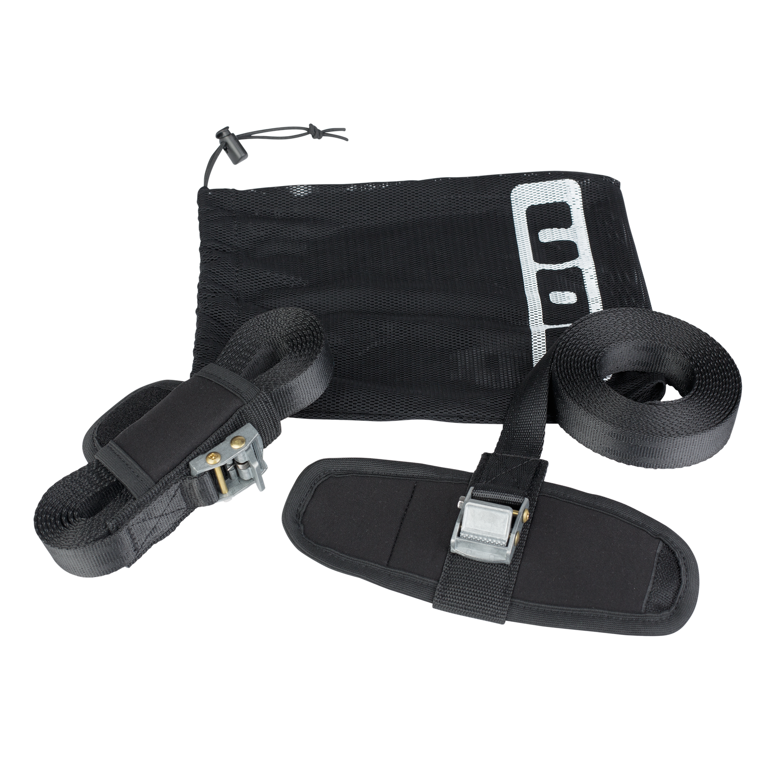 ION Roof Straps 25 sangle de toit 350 cm en noir avec protection néoprène et boucle à came