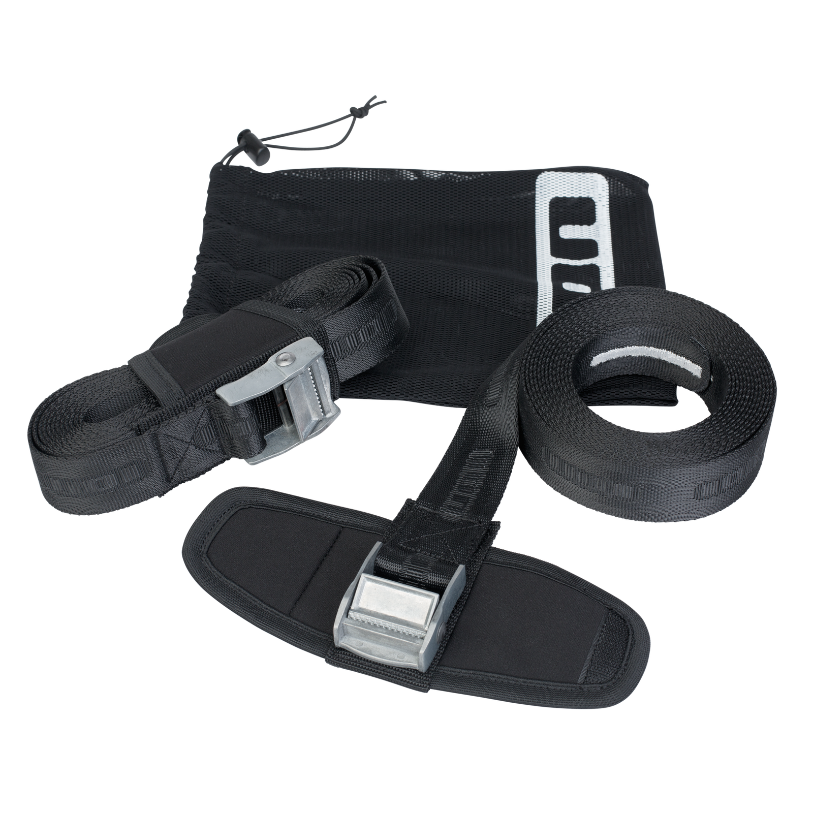 ION Roof Straps cinghie da tetto 450 cm in nero con fibbia cam e protezione in neoprene
