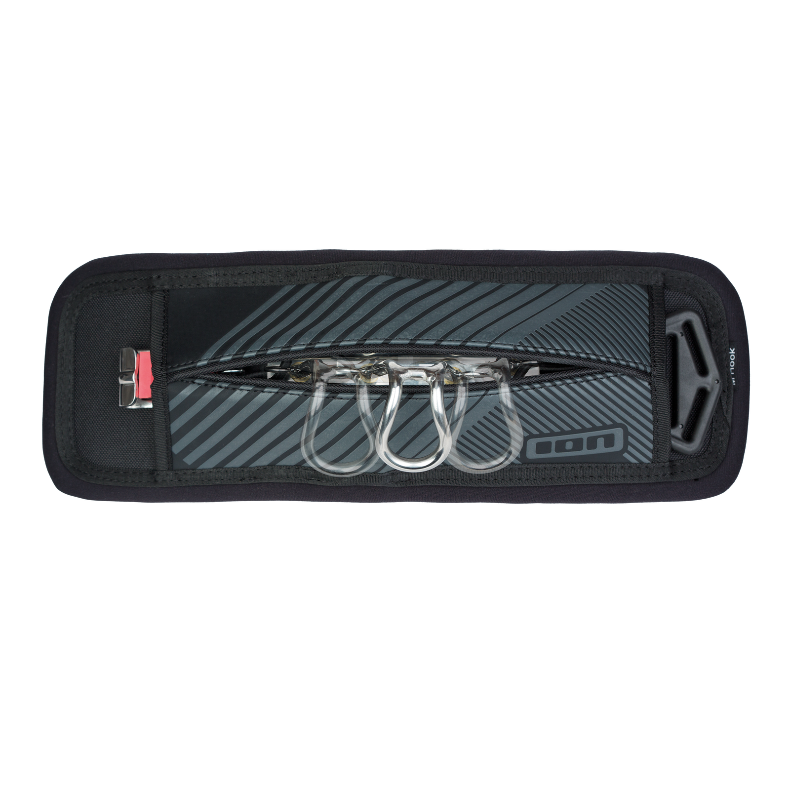 ION Traveler Hook protection plate spare part with stainless steel U-hooks in black and grey for spreader bar