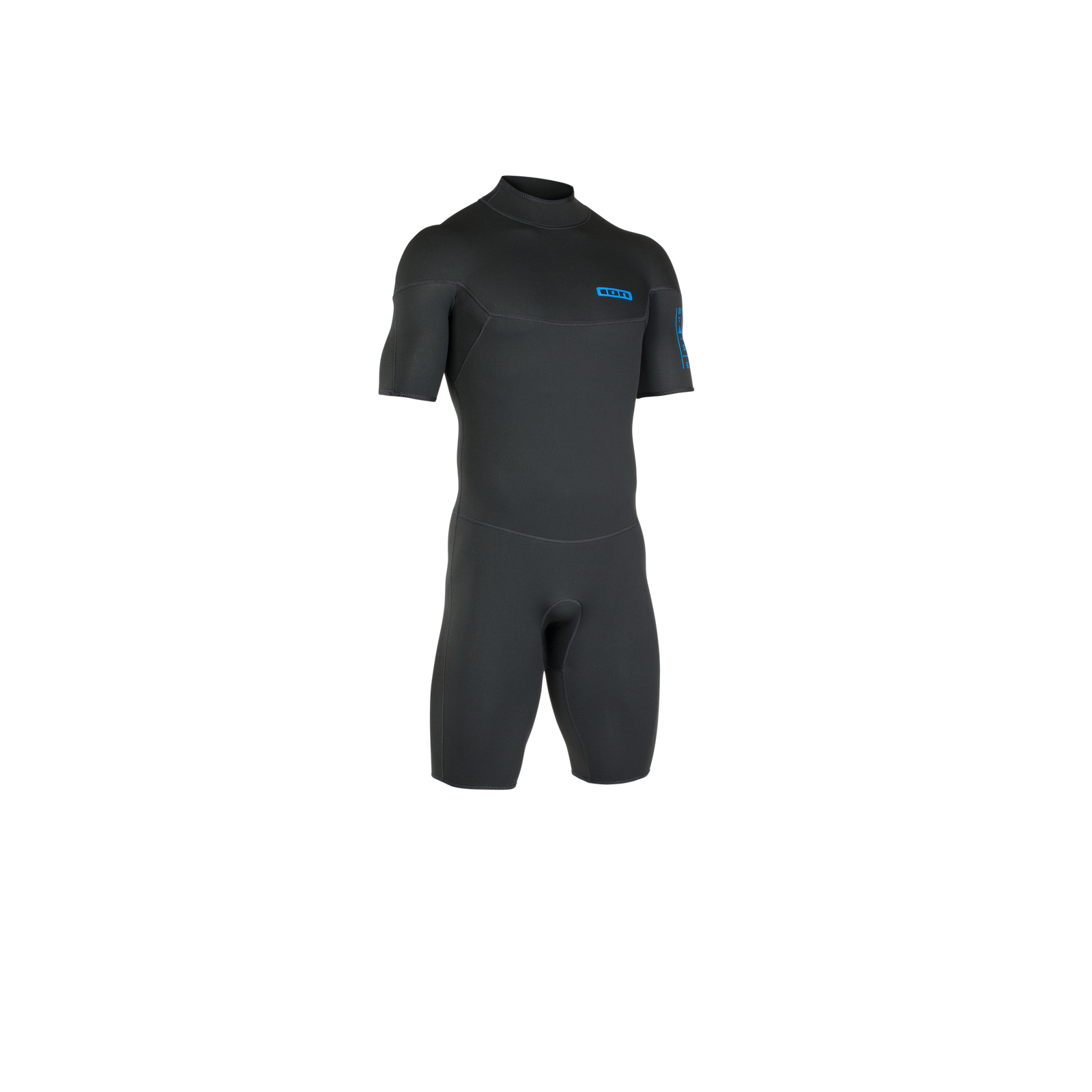 ION Base fato de mergulho shorty 2/2mm zip dorsal em preto e azul oceano