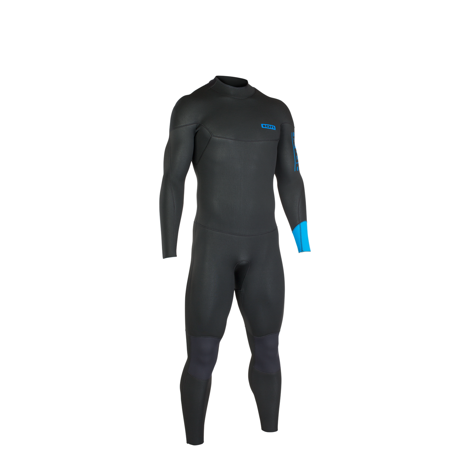 ION Base Fullsuit Neoprenanzug Back Zip in schwarz und cyan