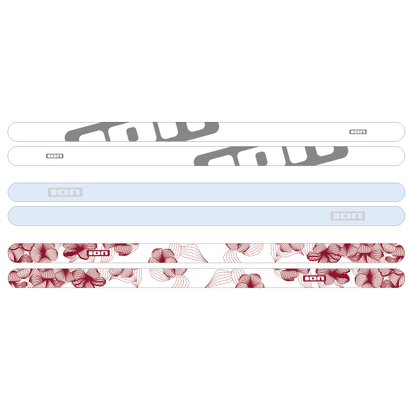 Bandes de protection de rail de planche ION Rail Lover en gris, bleu clair et imprimé floral cramoisi
