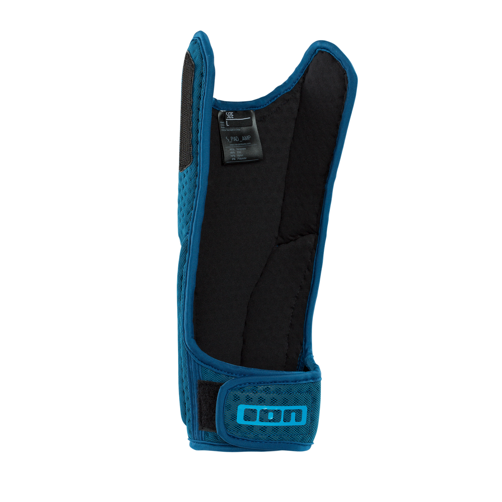 ION S-Pad Amp shin pad unisex in ocean blue with HD memory foam padding and velcro strap