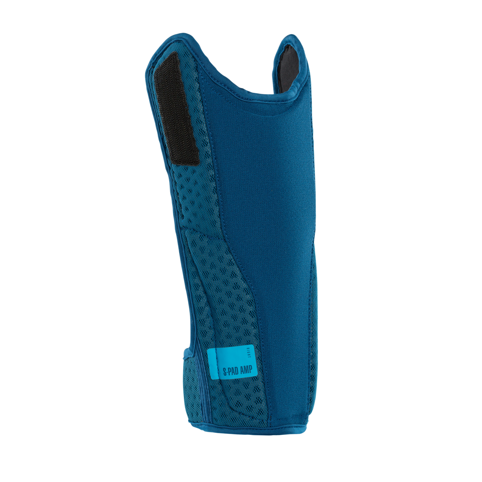 ION S-Pad Amp shin pad in ocean blue with HD Memory Foam and velcro attachment strap