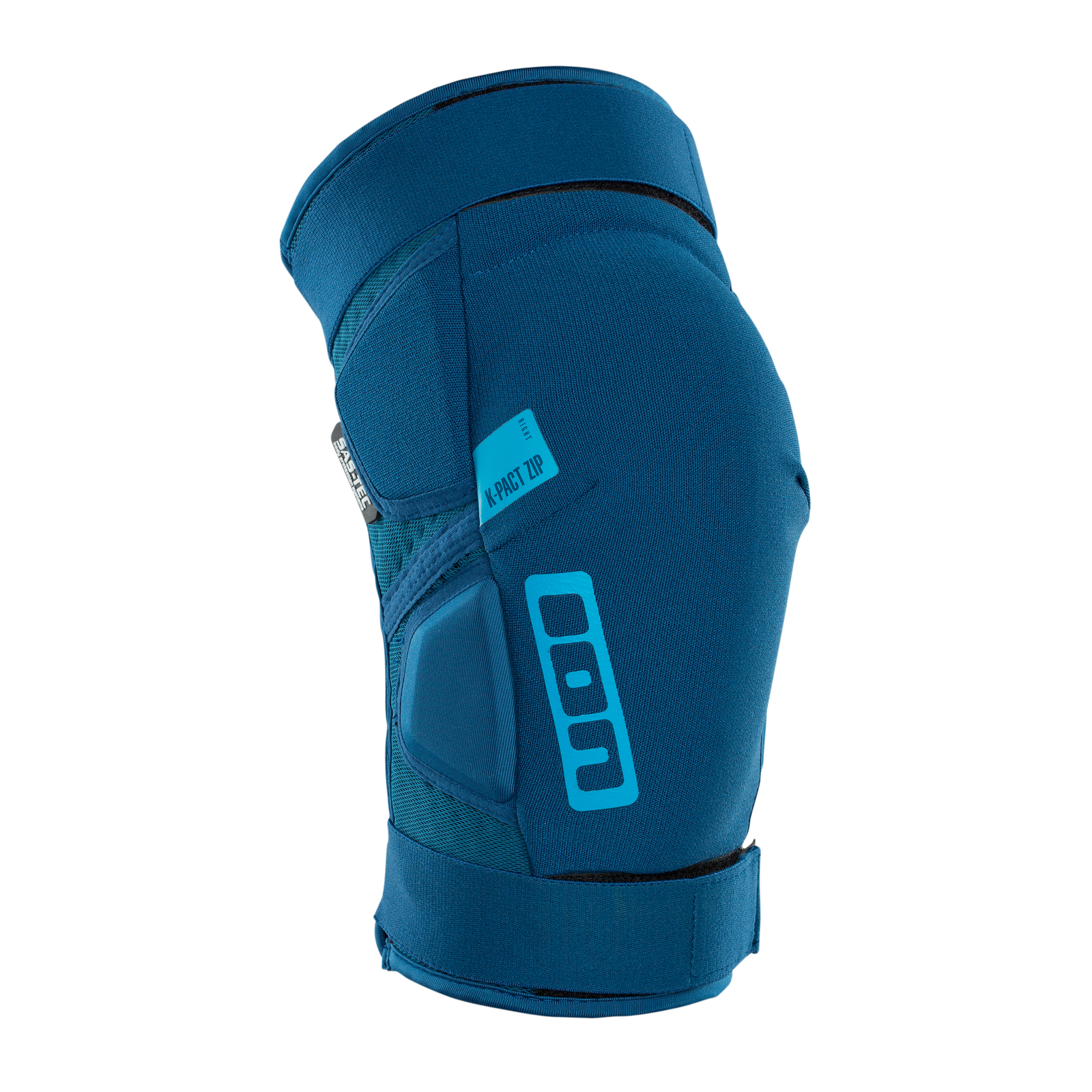 ION K-Pact Zip knee pads in ocean blue with SAS-TEC Level 2 protection and Quick_E side zip