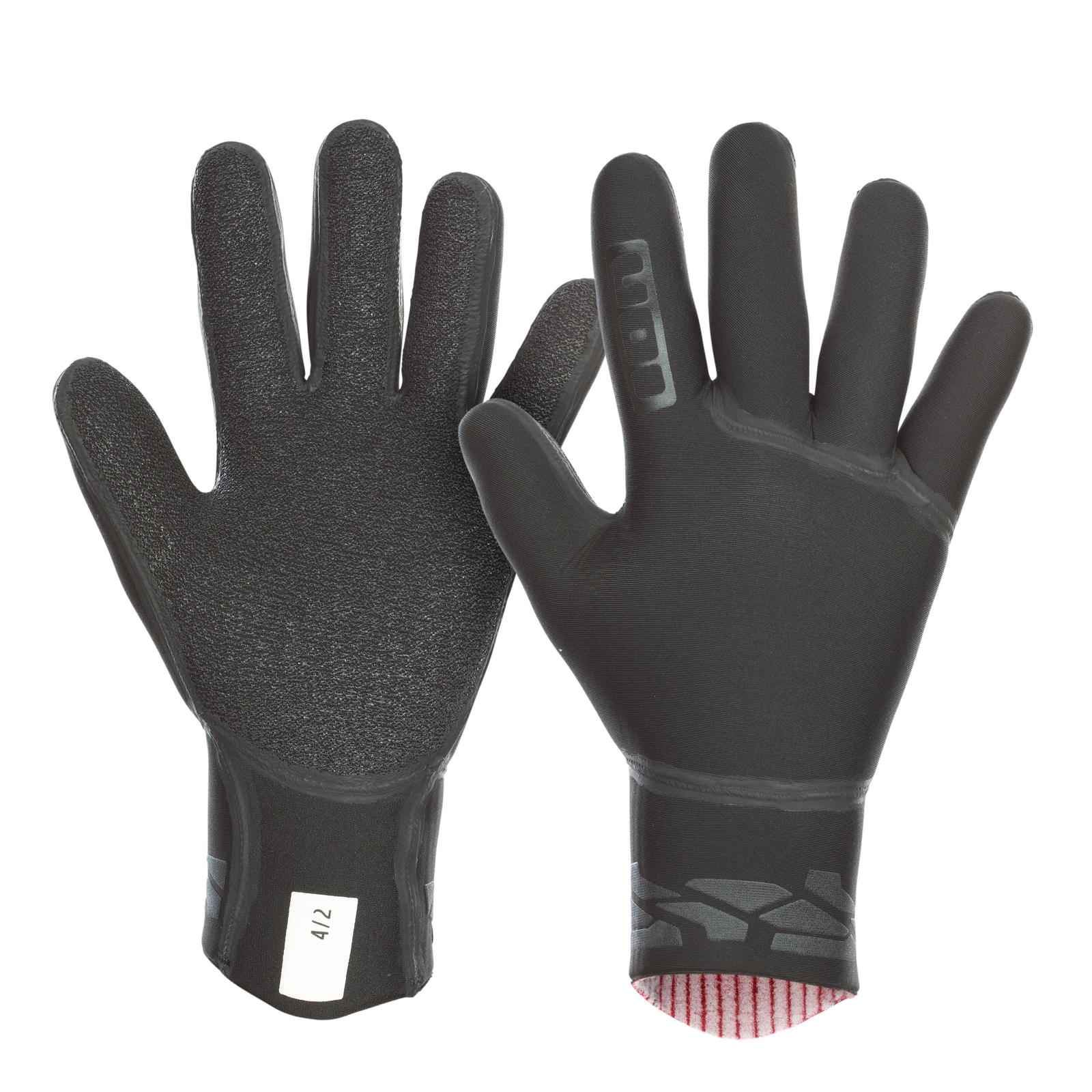 ION Neo Gloves gants en néoprène 4/2mm unisexe en noir, vue paume et dos