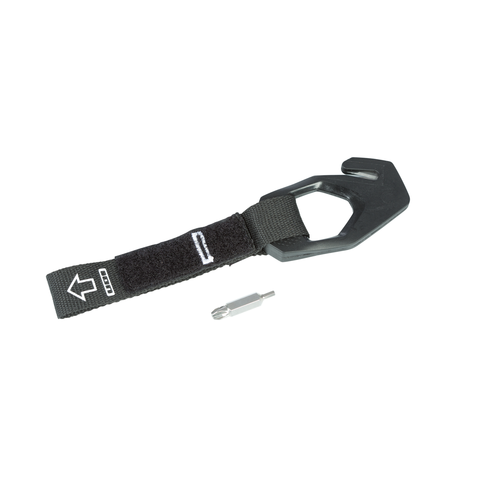 ION Kite Knife 2.0 Multitool in schwarz mit Klettverschluss-Strap und Schraubenziehereinsatz