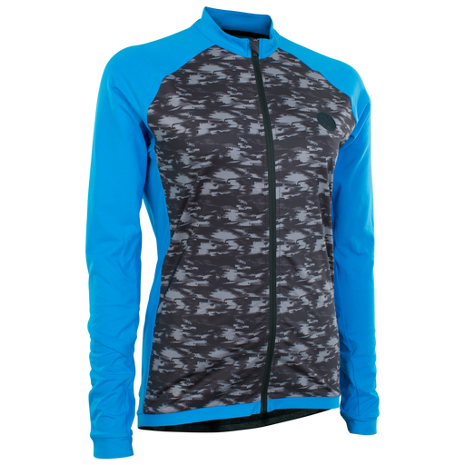 ION Traze AMP Damen Langarm-Radtrikot mit Vollfrontreißverschluss in cyan und dunkelgrau