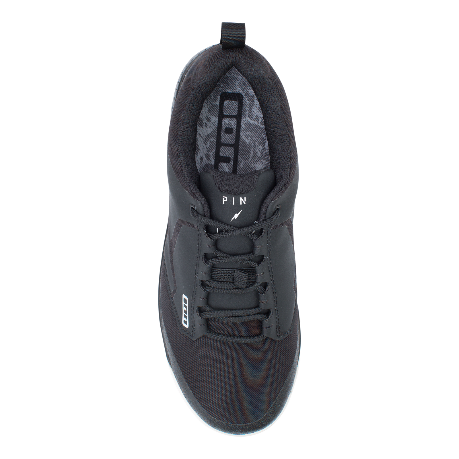 ION Scrub flat pedal bike shoe in black, top view