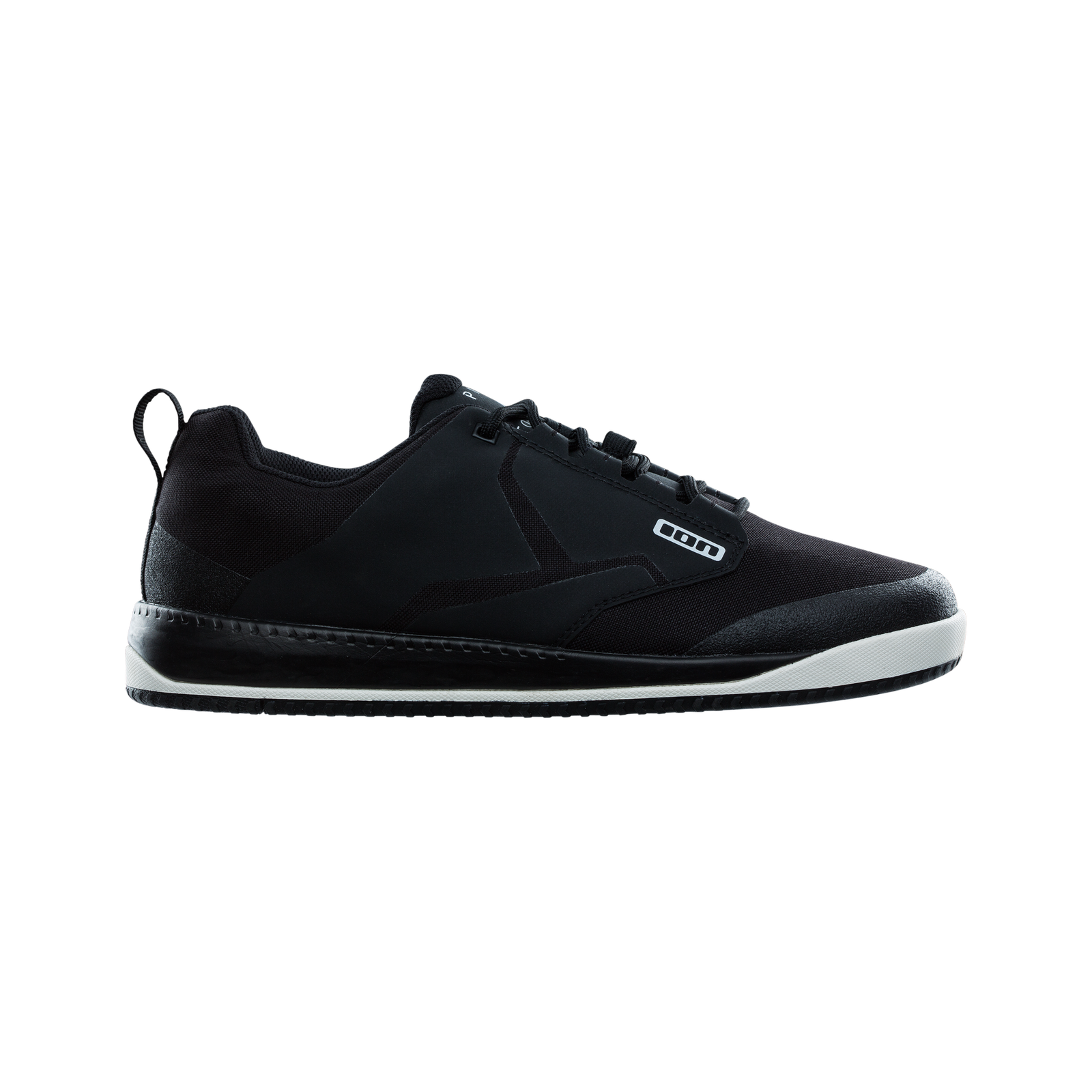 ION Scrub unisex flat pedal bike shoe in black, lateral view