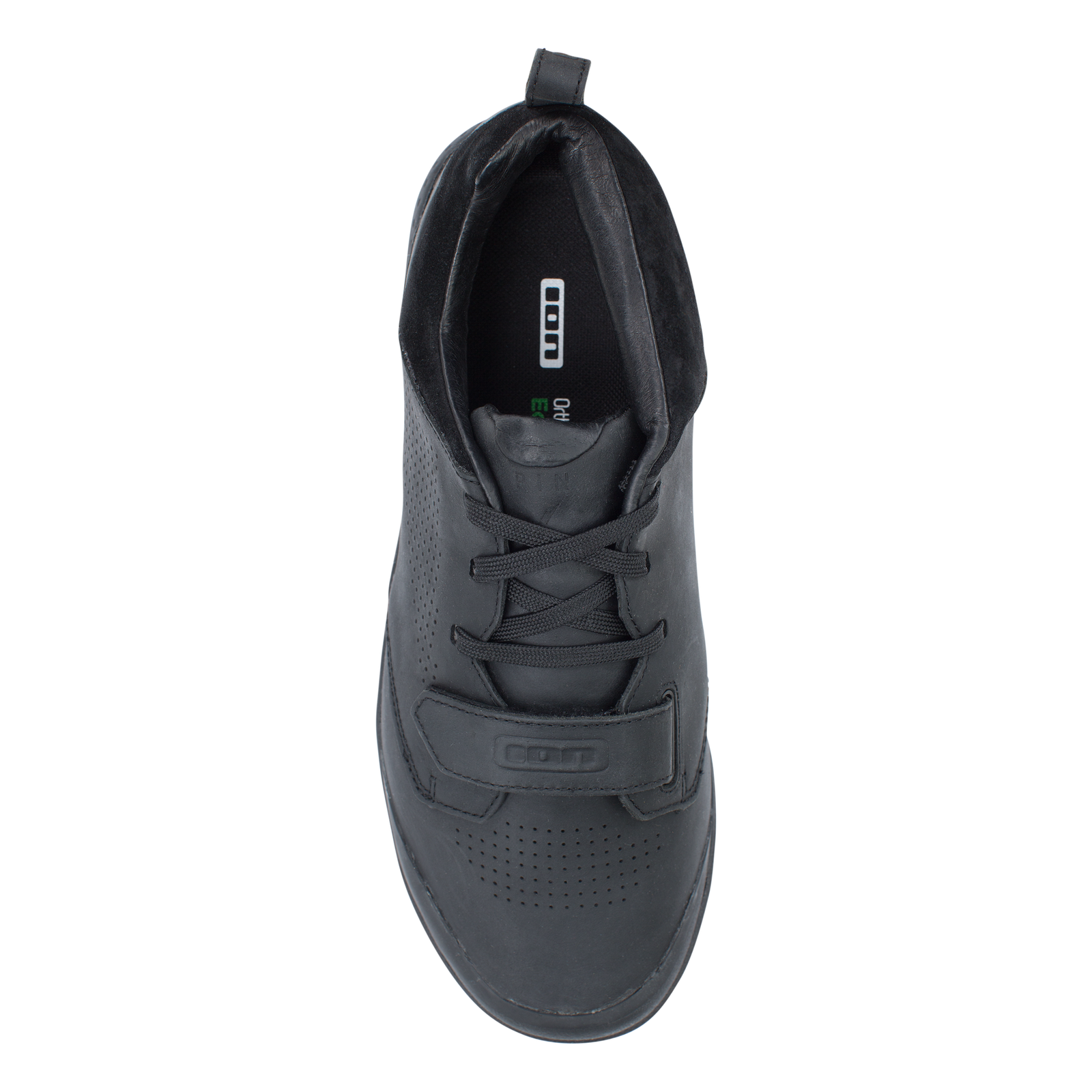 ION Scrub Select flat pedal bike shoe in black with lace and velcro closure