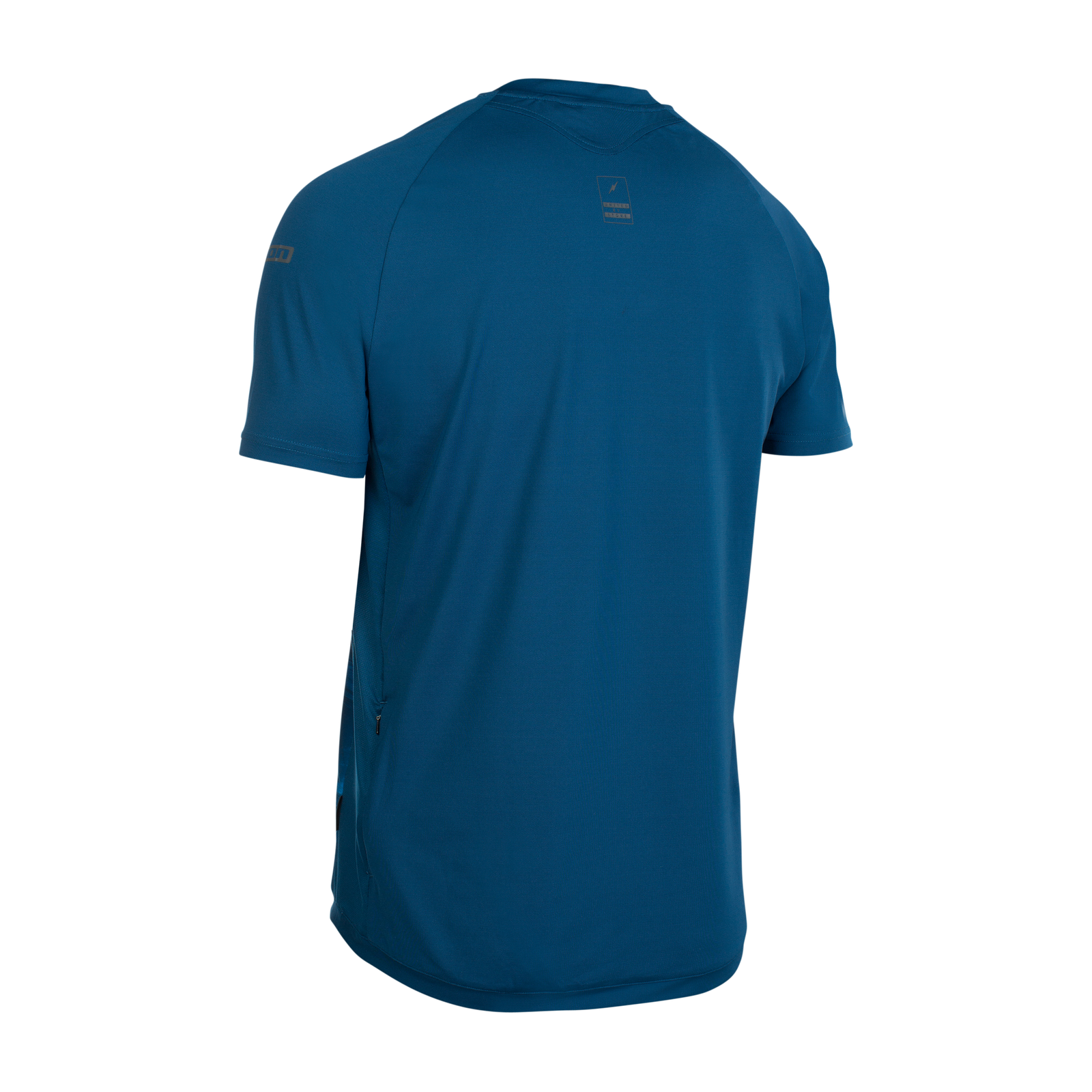 ION Traze AMP short-sleeve cycling jersey in ocean blue for mountain biking – back view