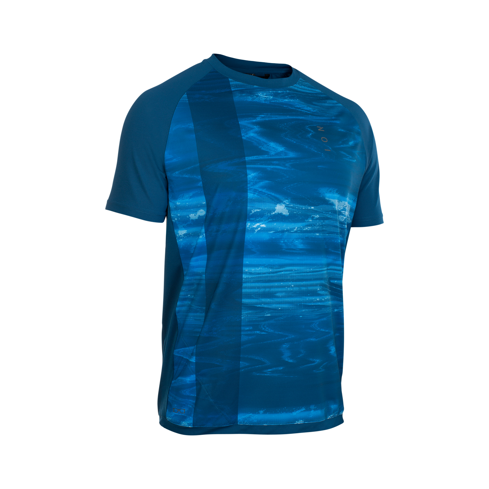 ION Traze AMP short-sleeve cycling jersey in ocean blue for mountain biking