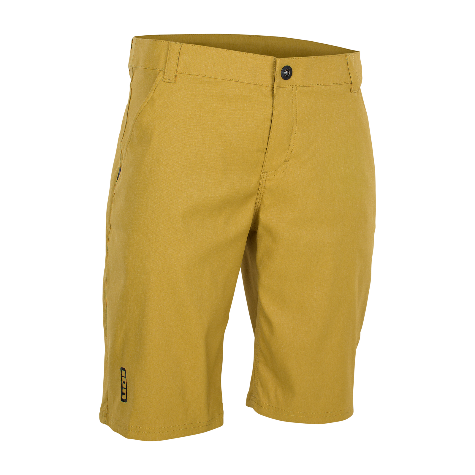ION Seek cycling shorts in mustard yellow for mountain biking and trail riding