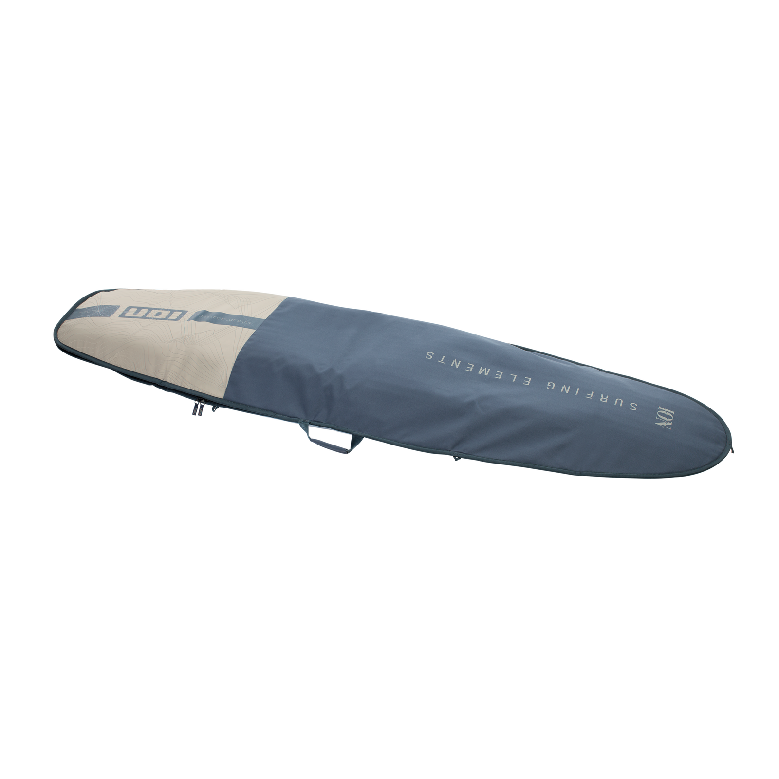 ION Core Stubby surfboard bag in slate blue and sand beige