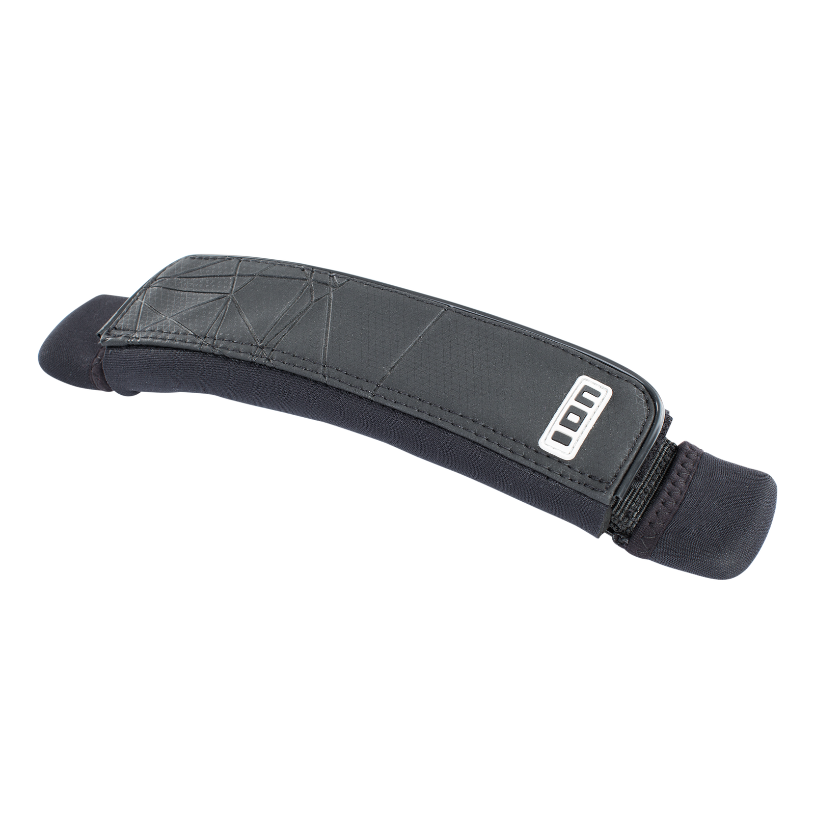 ION windsurf footstrap in black with neoprene padding and geometric top panel