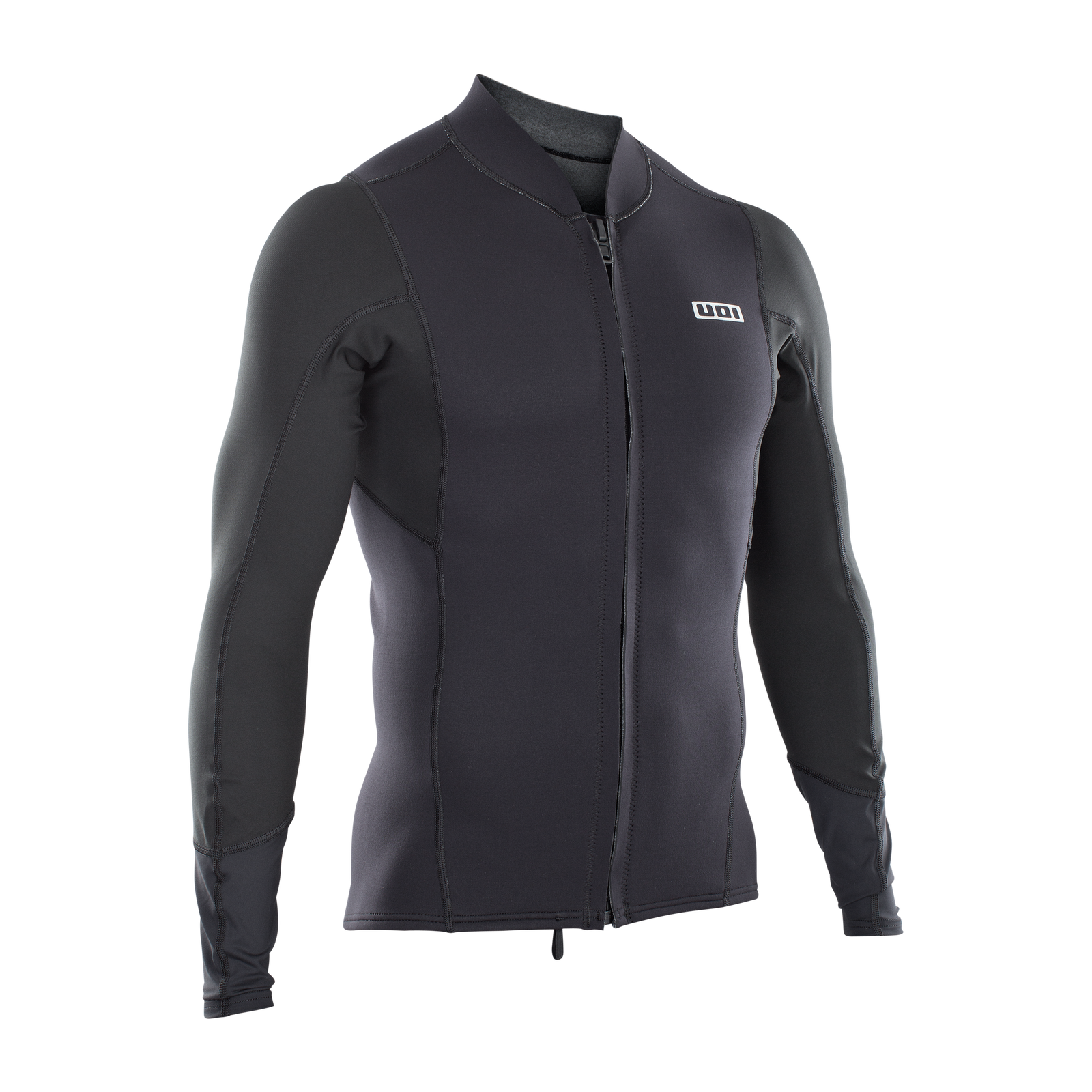 ION Neo Zip Top 2/1 long-sleeve neoprene wetsuit top men in black with front zip