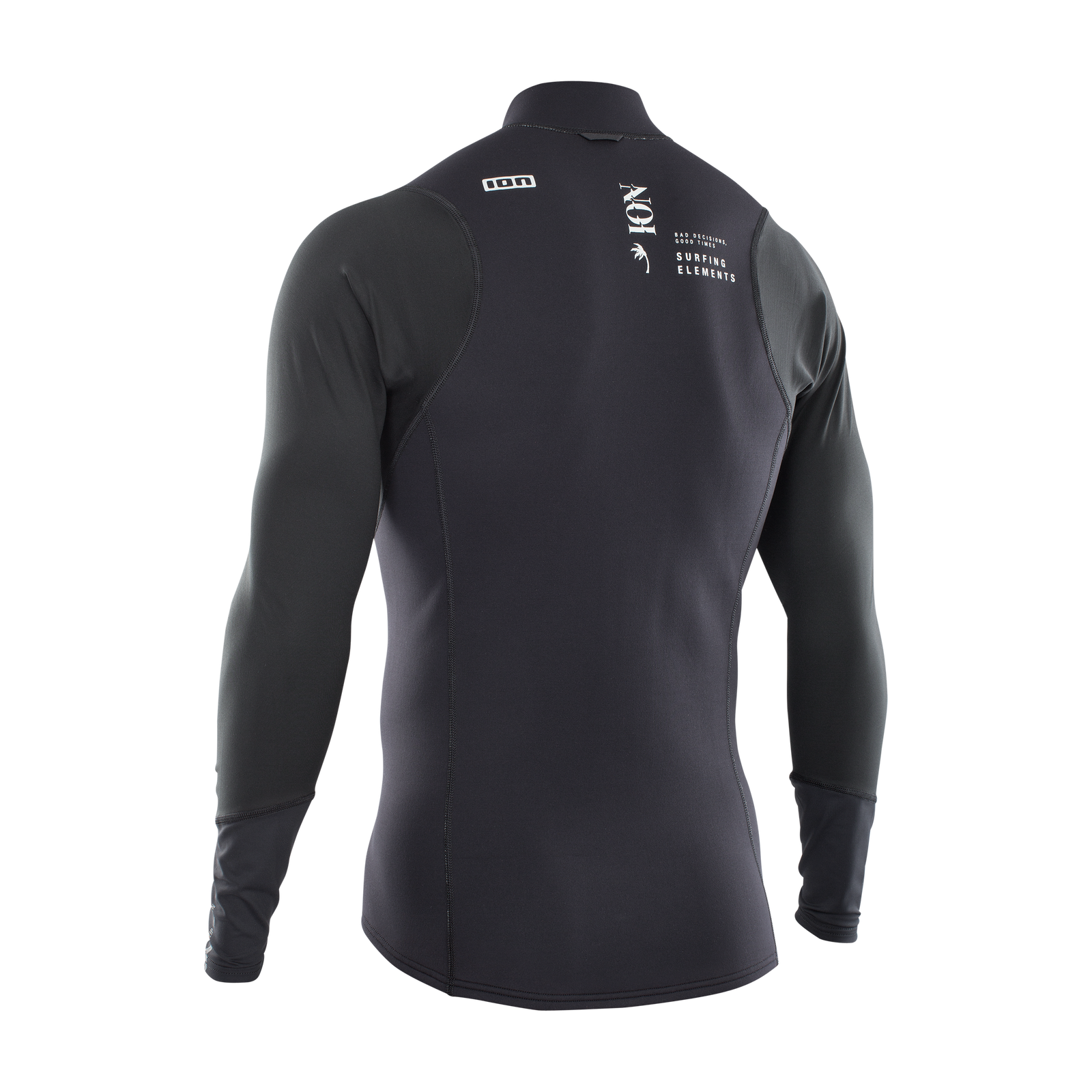ION Neo Zip Top 2/1 long-sleeve neoprene top men in black, back view