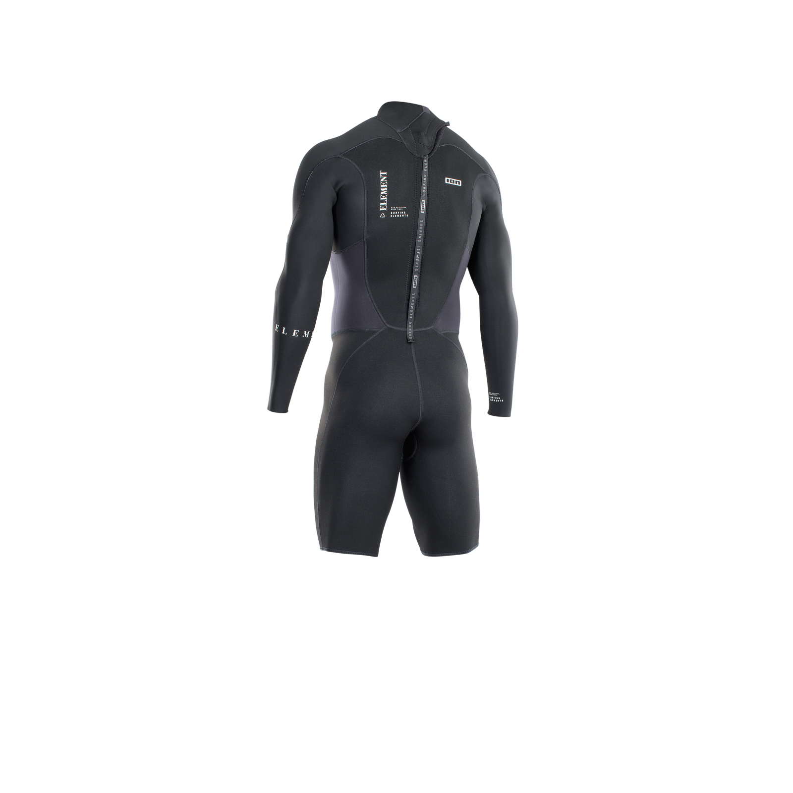 ION Element 2/2mm back-zip long sleeve shorty wetsuit in black