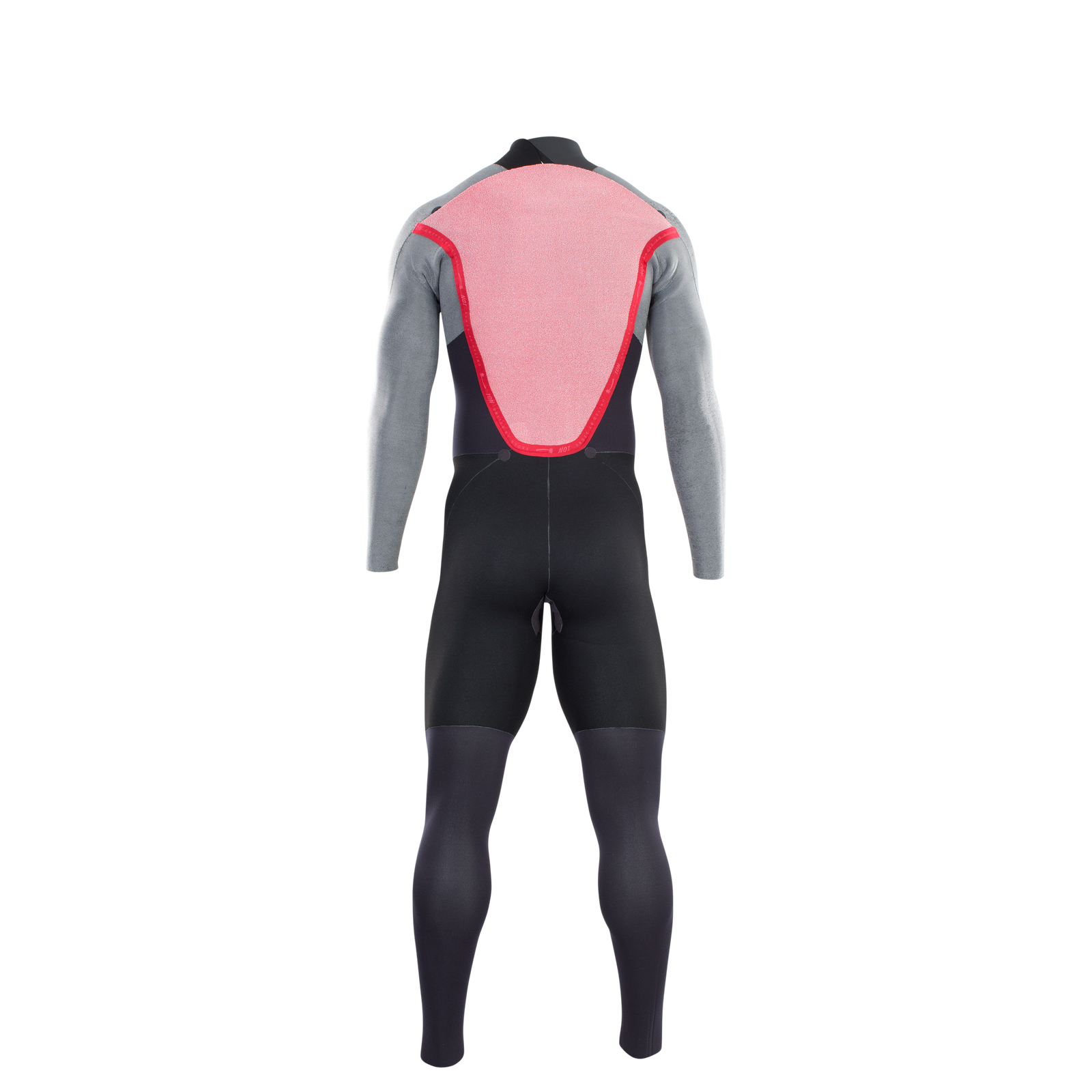 ION Element 4/3mm back-zip fullsuit in black, grey and pink – back view