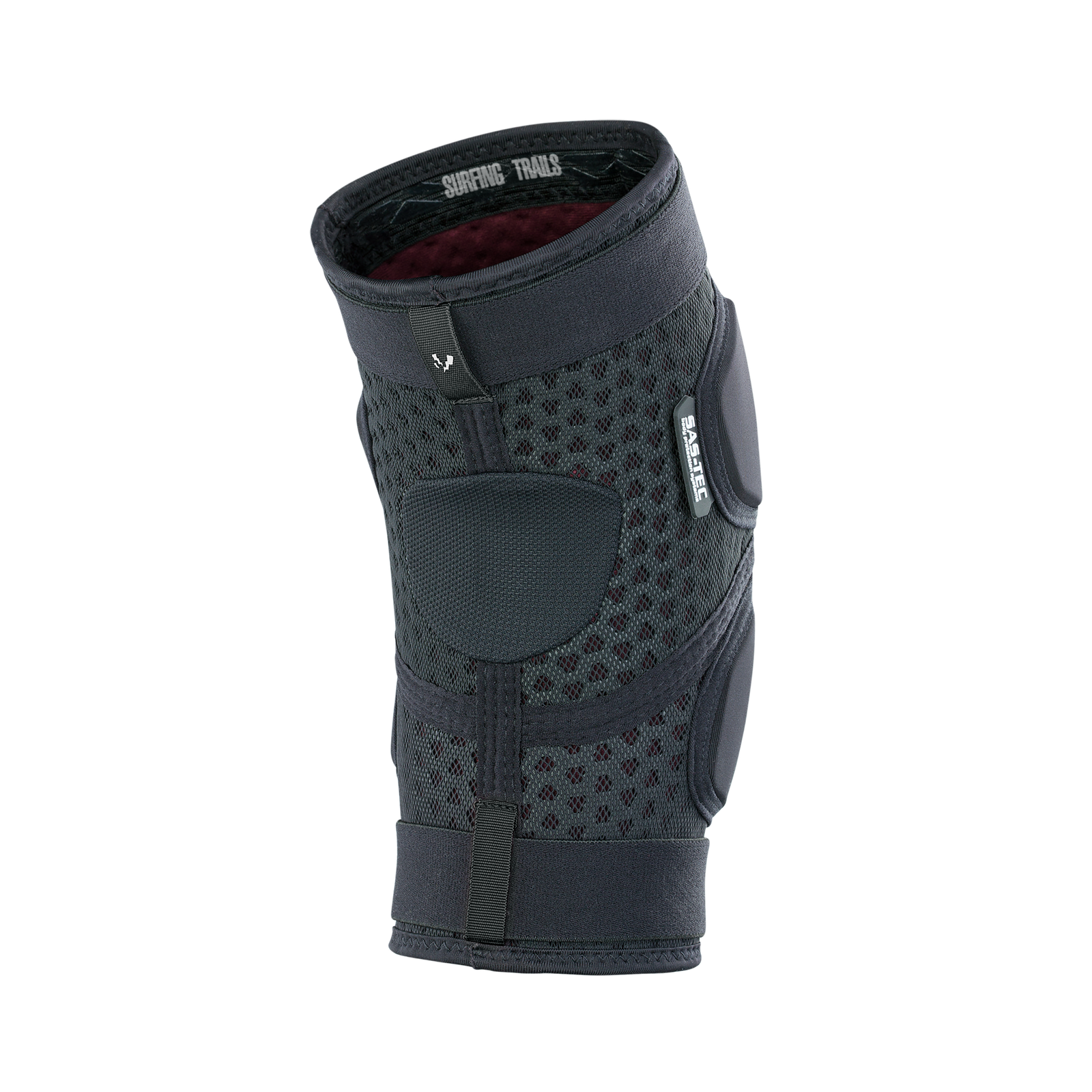 ION K-Pact youth knee pads in black with SAS-TEC padding and breathable perforated neoprene sleeve