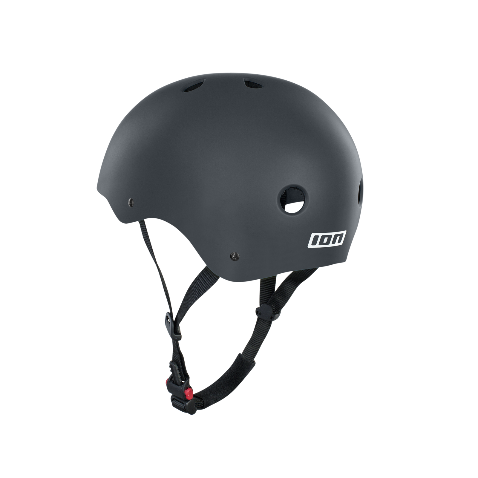 ION Hardcap Core Helm in dunkelgrau mit verstellbarem Kinnriemen und CE-1385-Zertifizierung