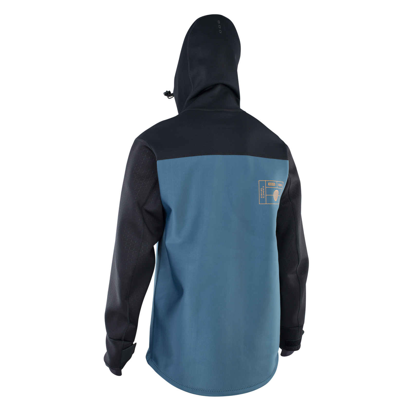 Veste néoprène ION Neo Shelter Amp homme en bleu pétrole et noir à capuche – vue dos