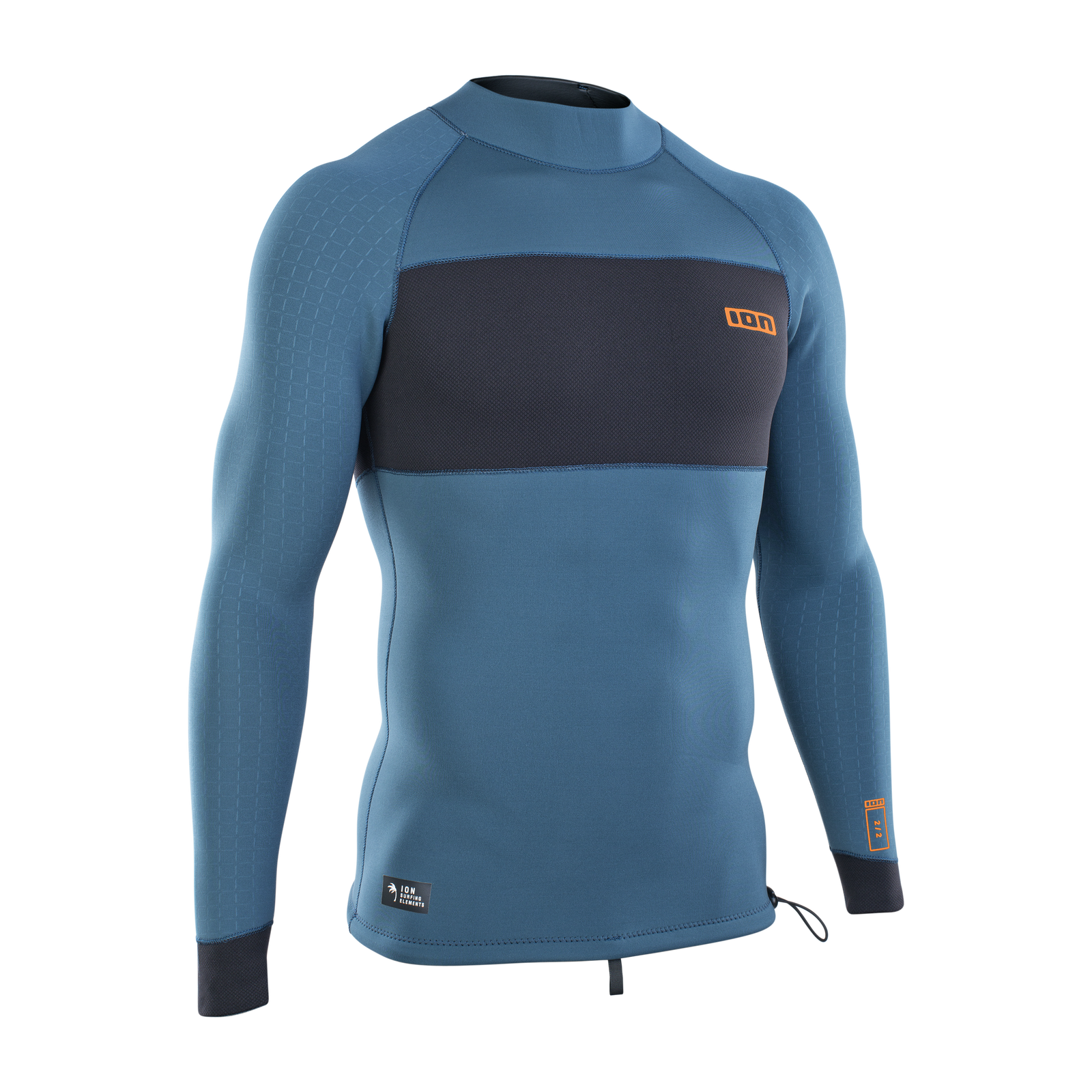 ION Neo Top 2/2 LS top néoprène manches longues homme en bleu océan et bleu marine