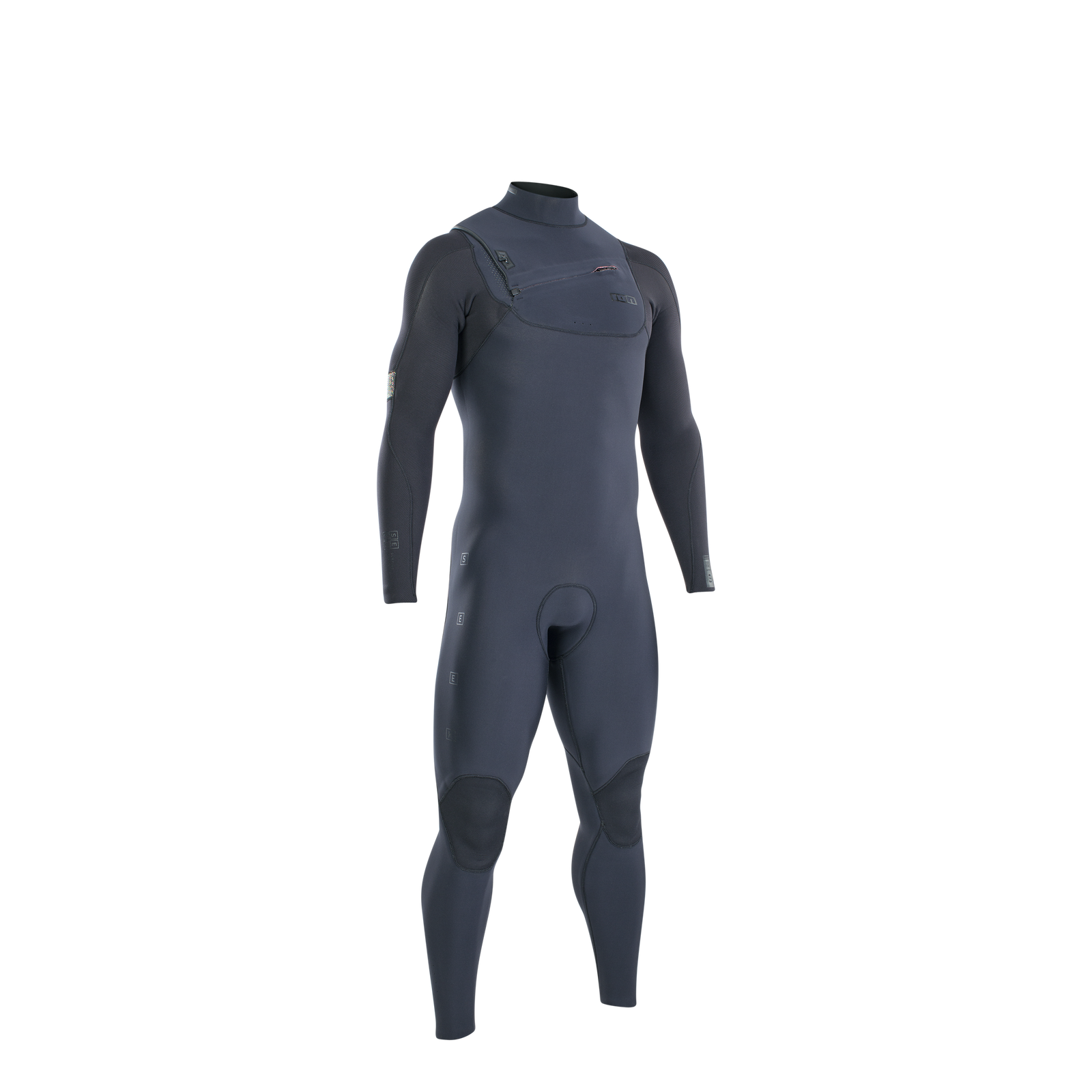 ION Seek Amp 4/3mm front-zip fullsuit wetsuit in dark charcoal grey