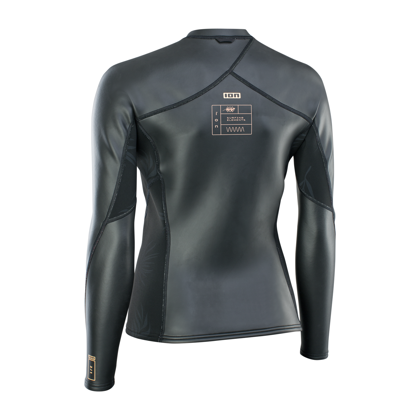 ION Neo Zip Top 2/1 LS Skin top néoprène manches longues femme en gris anthracite