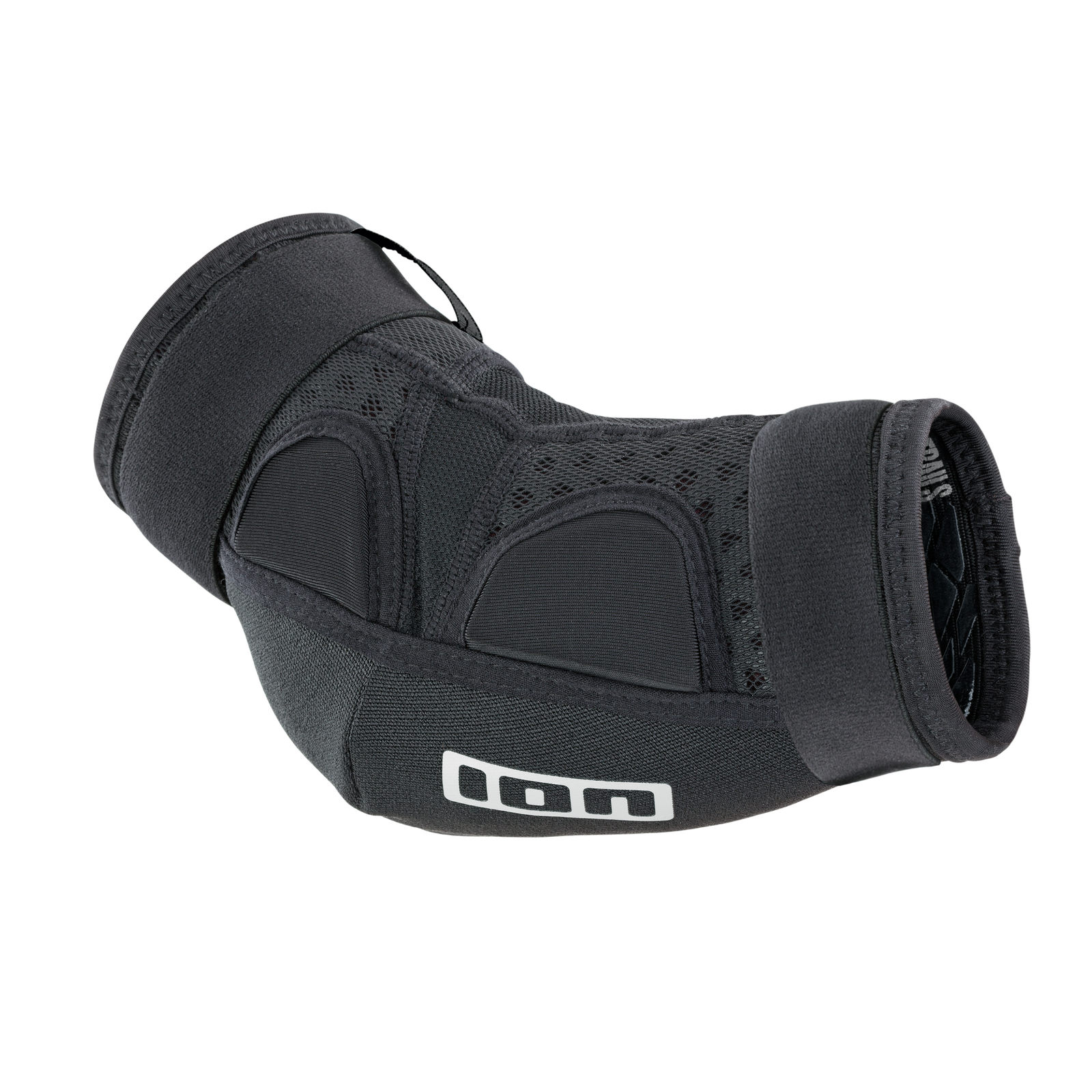 ION E-Pact youth elbow pads in black with hard cap shell and memory foam padding
