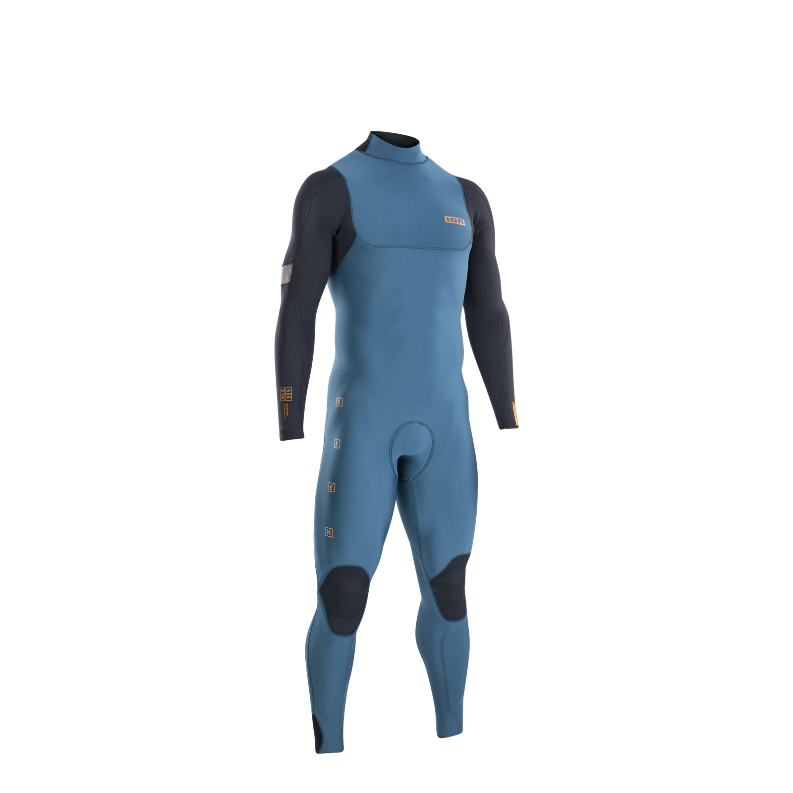 ION Seek Amp combinaison néoprène 5/4mm zip dorsal en bleu sarcelle et bleu marine foncé