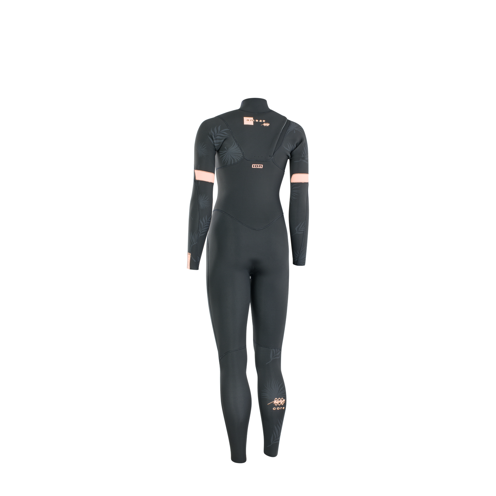 ION Amaze Core 4/3mm Front-Zip Neoprenanzug in schwarz und lachs