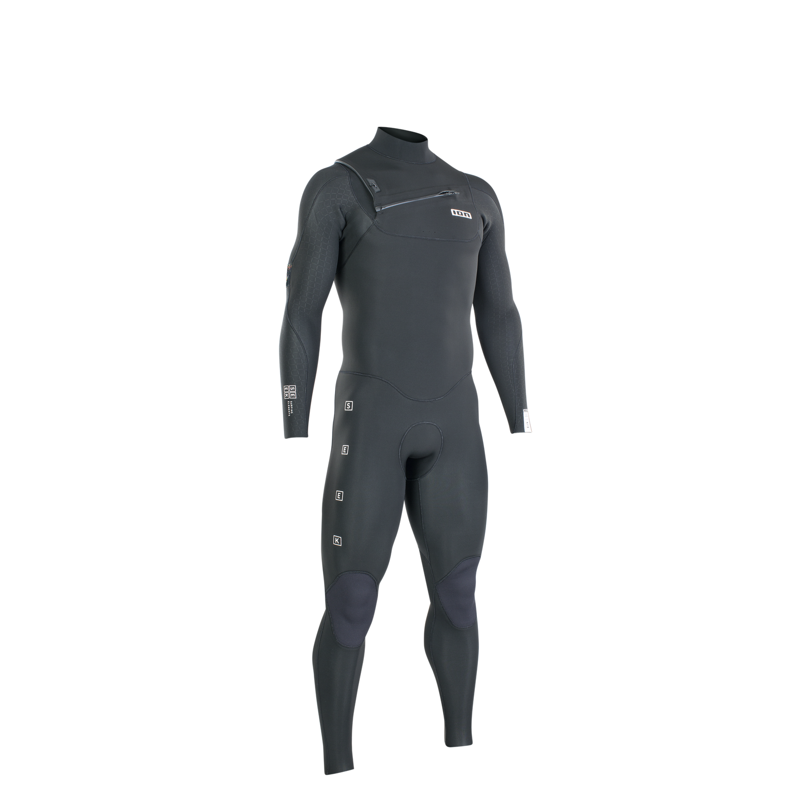ION Seek Core 3/2mm front-zip fullsuit wetsuit in dark charcoal