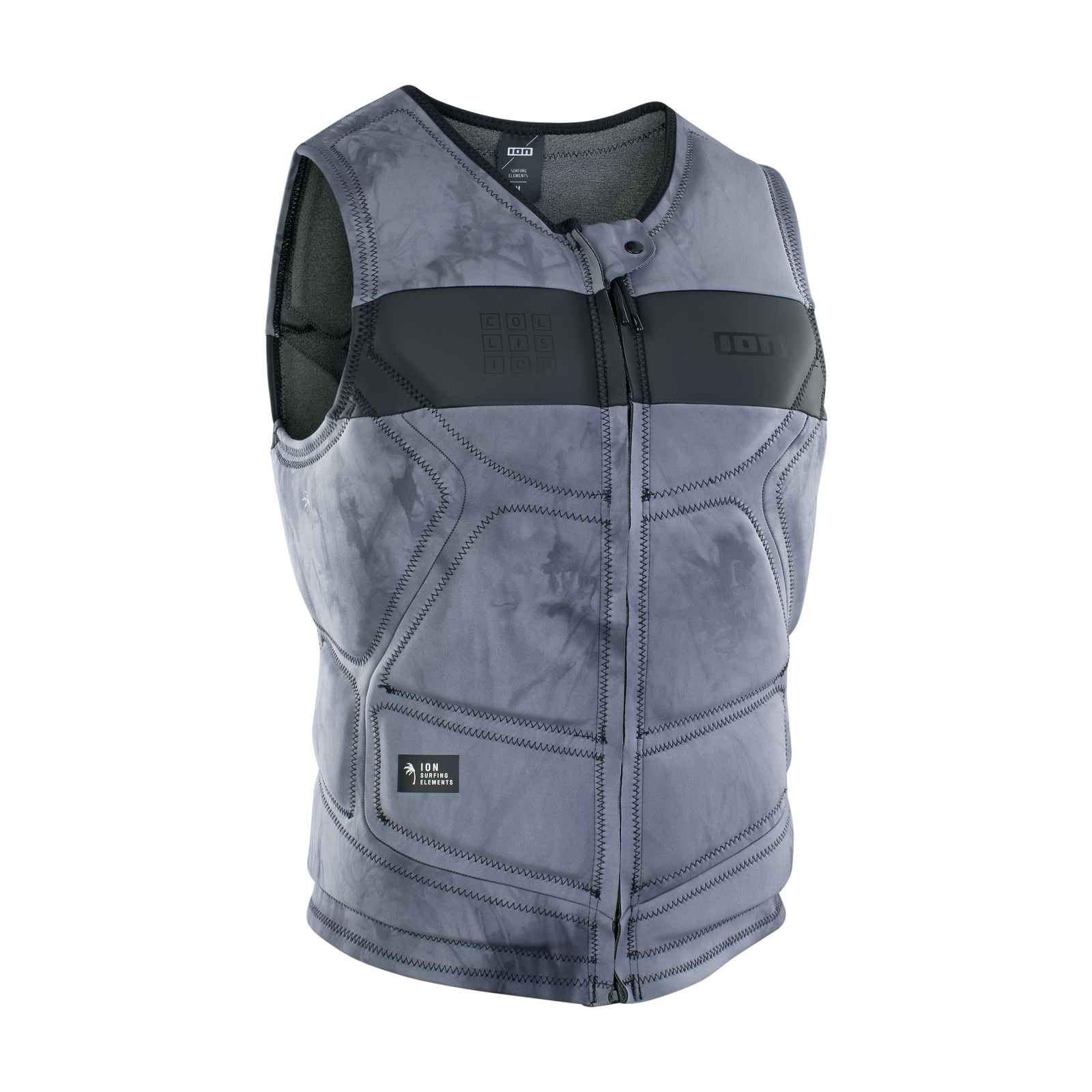 ION Collision Select front-zip impact vest men in slate grey with black chest panel