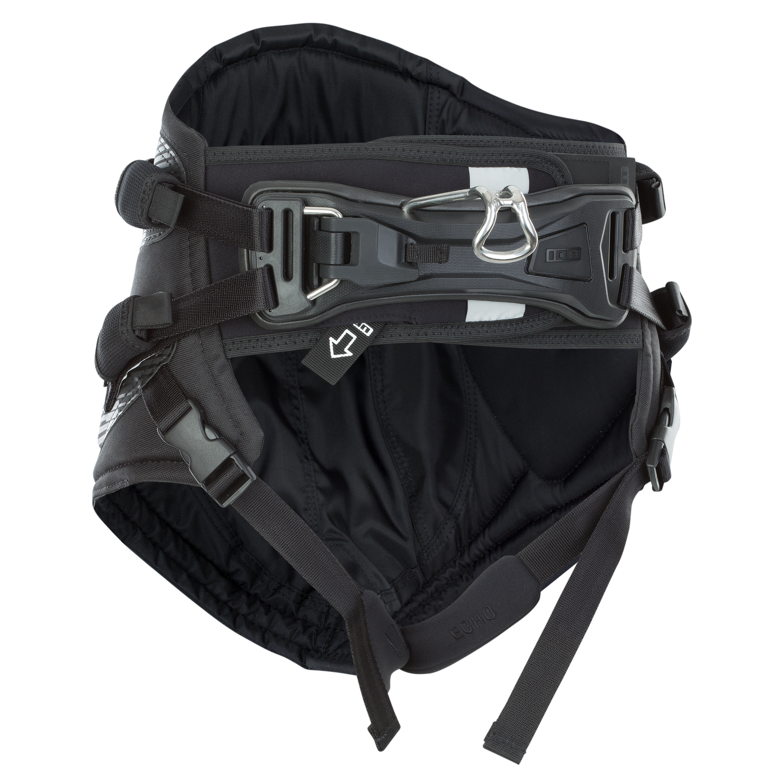 ION Echo seat harness in black with C_Bar spreader bar and stainless steel hook