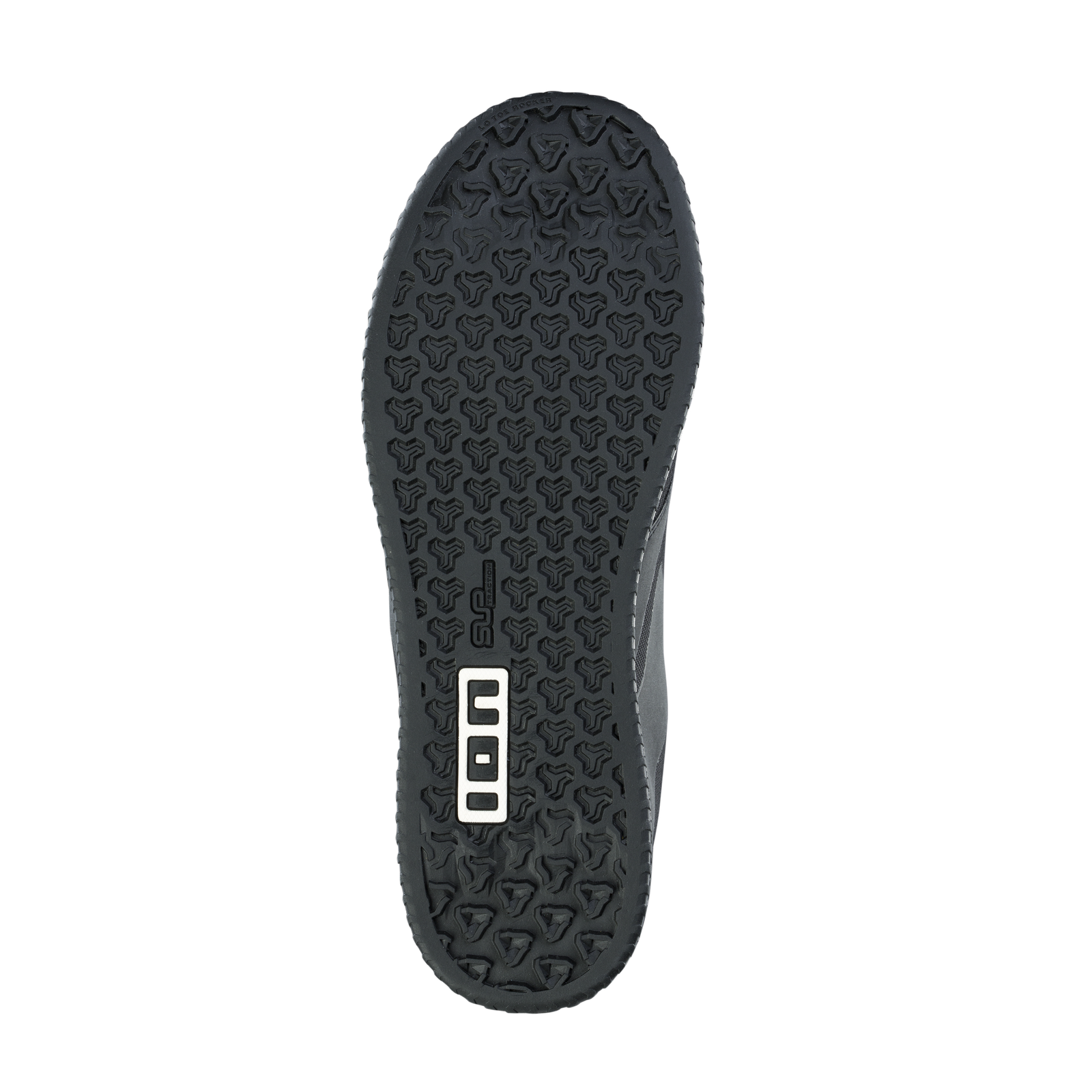 ION Scrub unisex flat pedal bike shoe outsole with Pin Tonic 2.0 tread in black