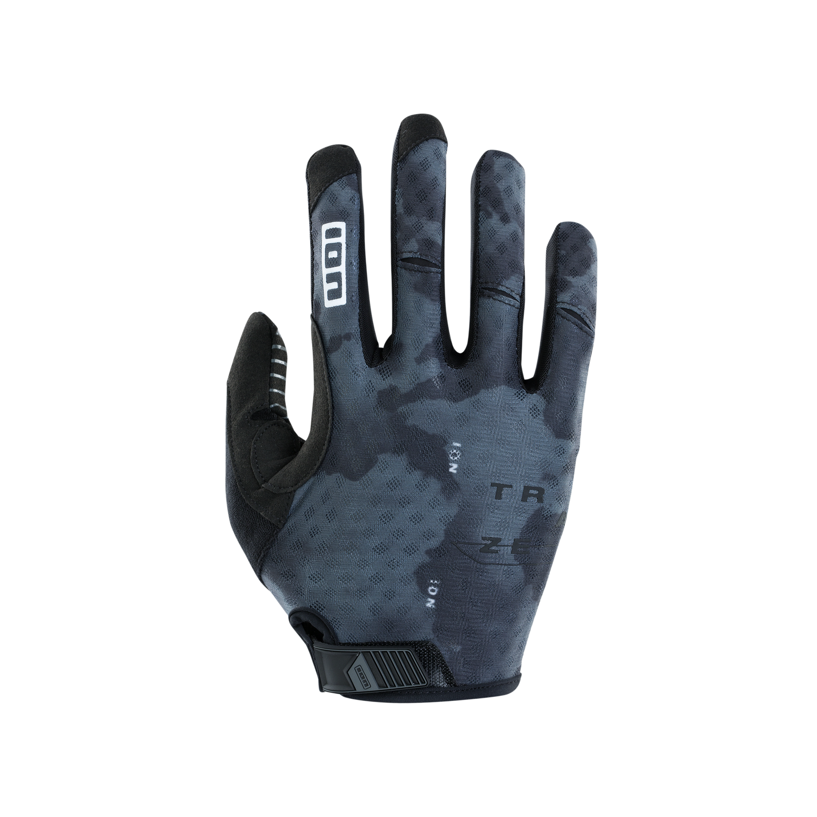 Guanti ciclismo lunghi unisex ION Traze in grigio antracite con stampa mimetica