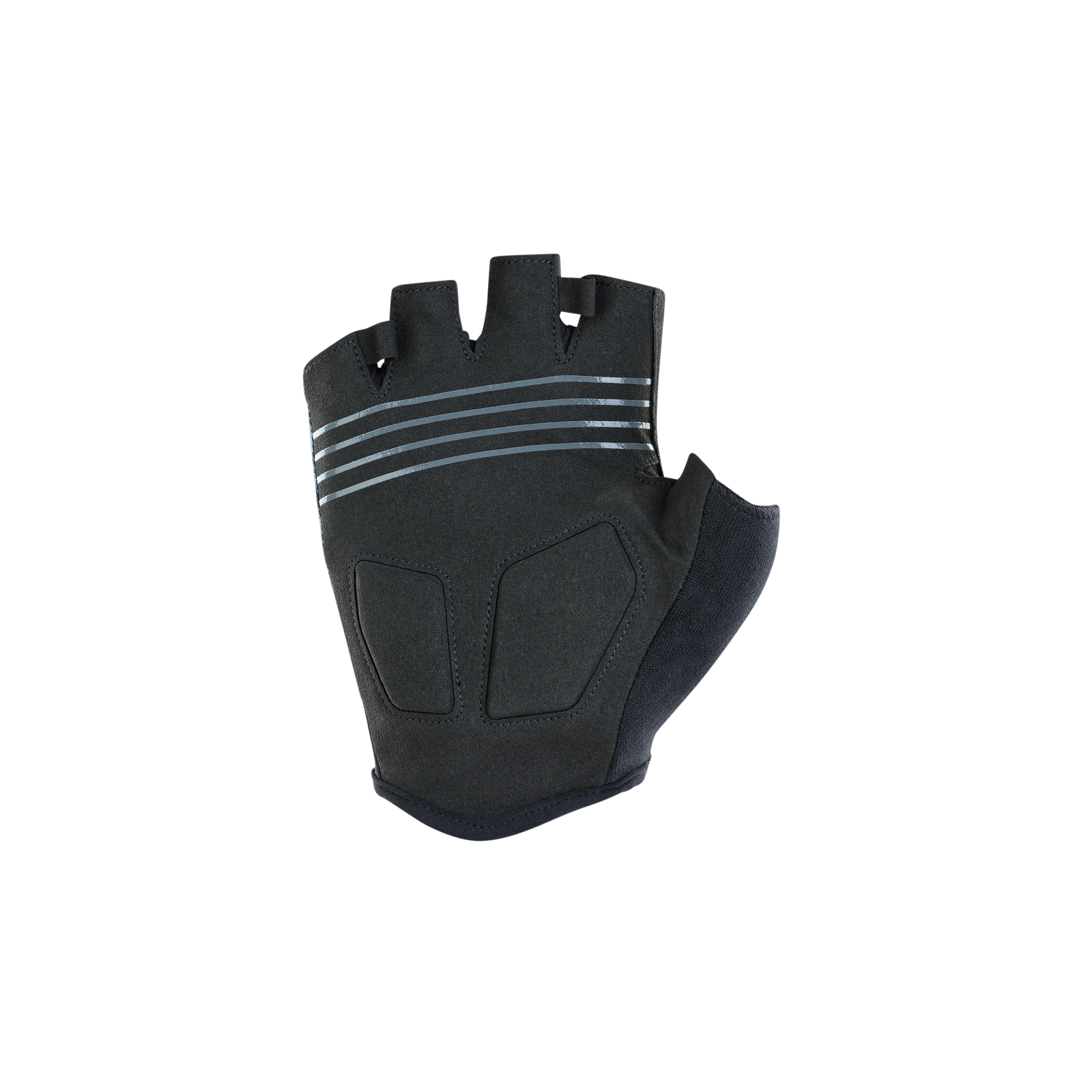 ION Bike Traze short fingerless bike gloves in black, palm view