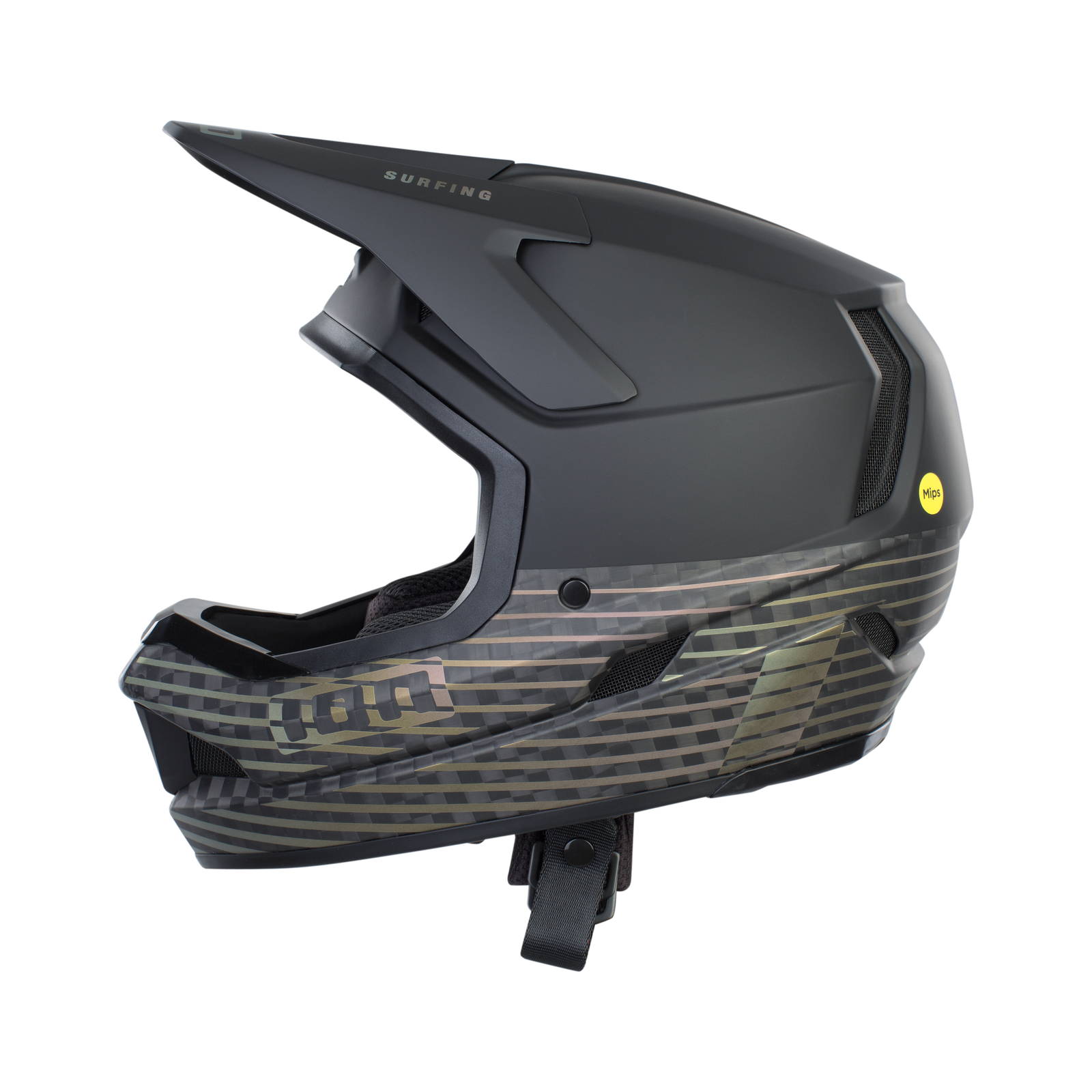 Casco integrale MTB ION Scrub Select MIPS in nero opaco con grafica camo